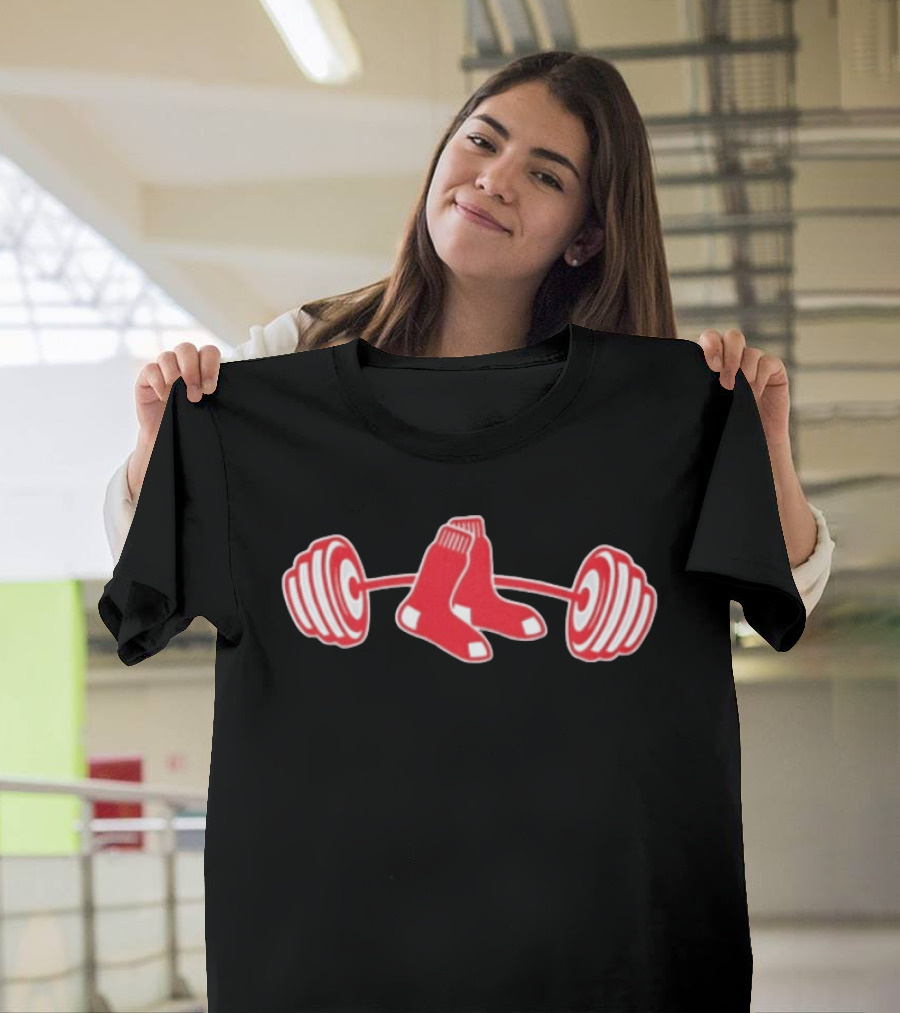 Aroldis Chapman Boston Red Sox Weightlifting Socks Barbell T-Shirt