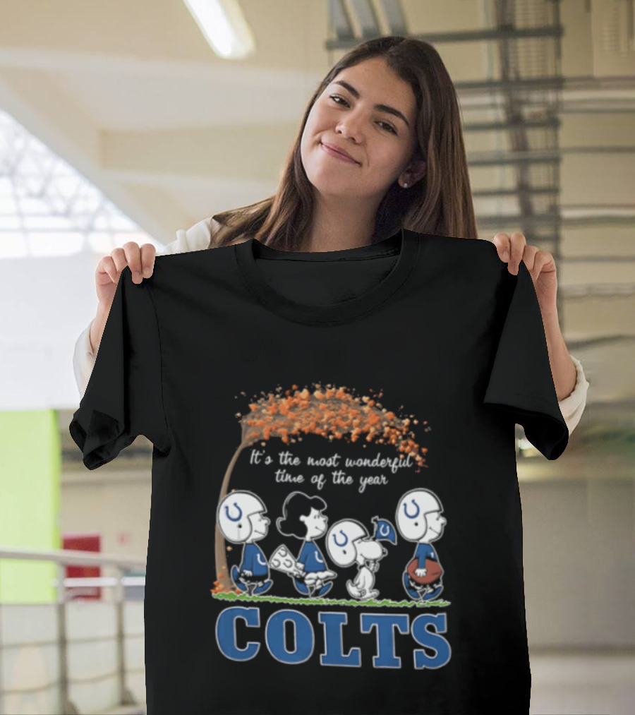 Charlie Brown Snoopy Colts Football It's The Most Wonderful Time Of The Year T-Shirt