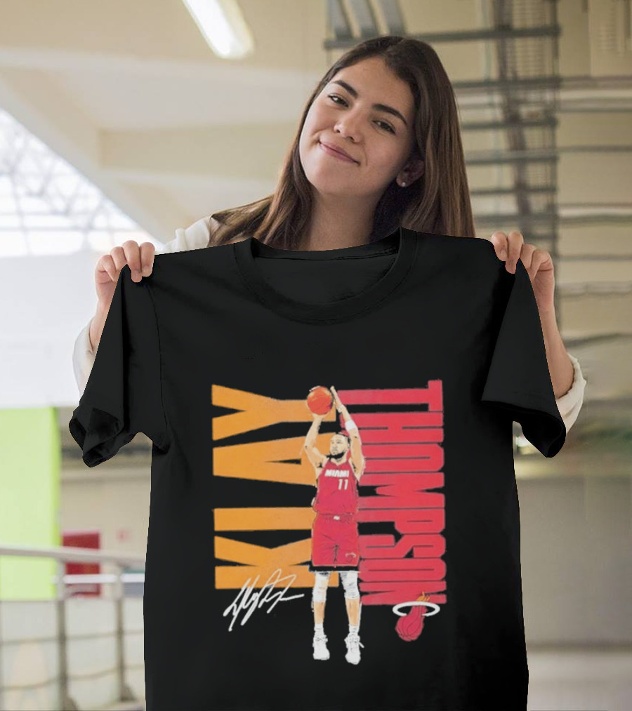Klay Thompson Miami Heat 11 Basketball Player Signature T-Shirt
