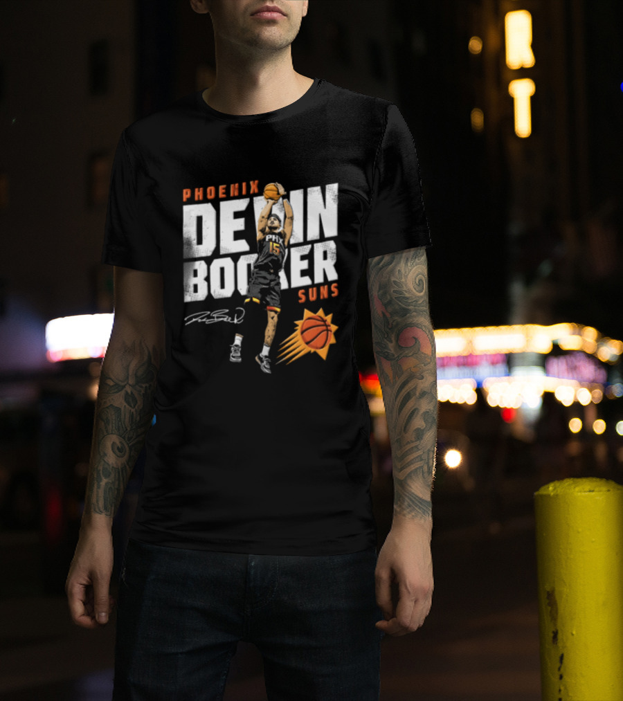 Phoenix Suns Devin Booker Jump Shot NBA Basketball T-Shirt