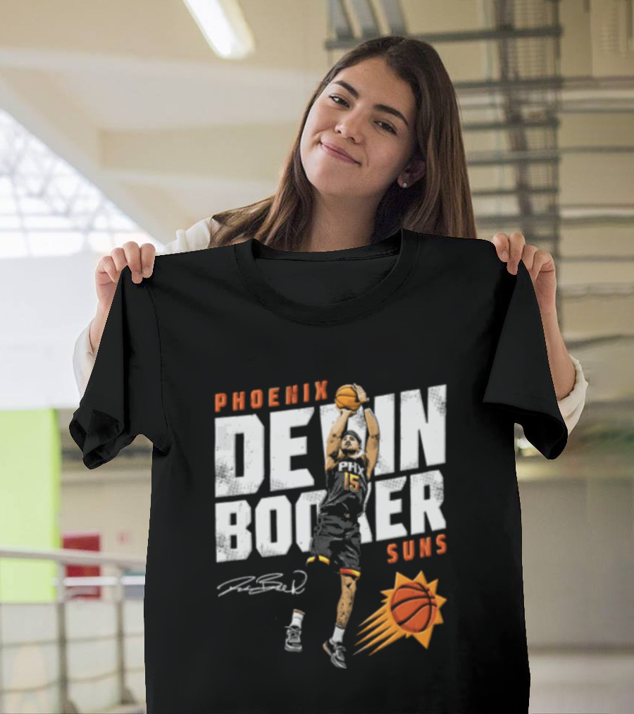 Phoenix Suns Devin Booker Jump Shot NBA Basketball T-Shirt