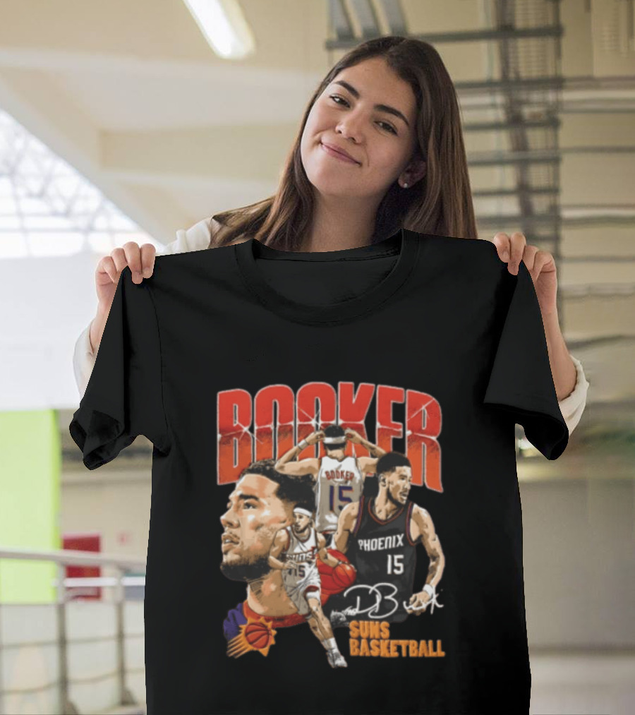 Devin Booker Phoenix Suns Basketball Player Action 15 Suns NBA Basketball T-Shirt