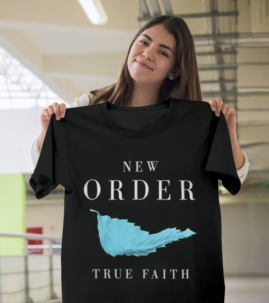 New Order True Faith Blue Leaf Black T-Shirt
