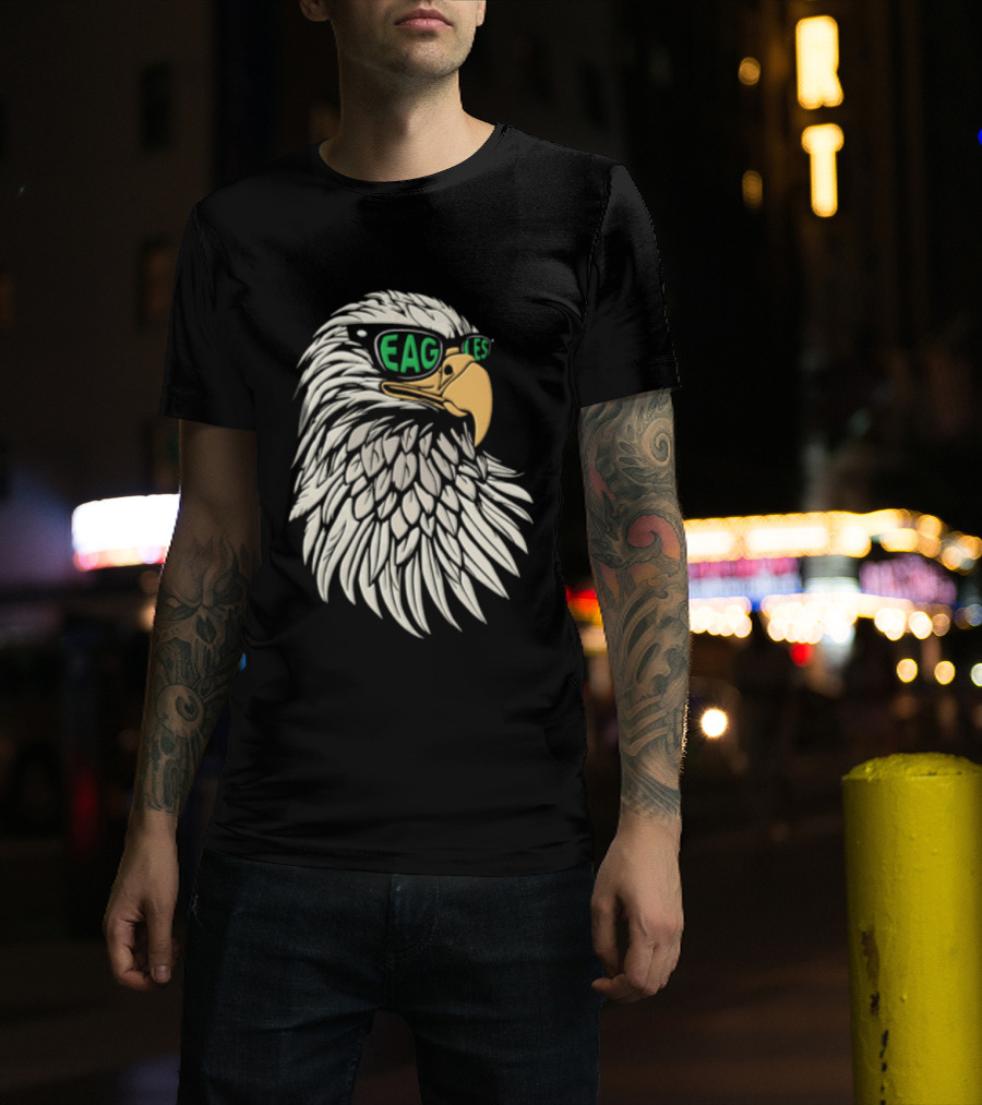 Philadelphia Eagles Bald Eagle Head With Sunglasses T-Shirt
