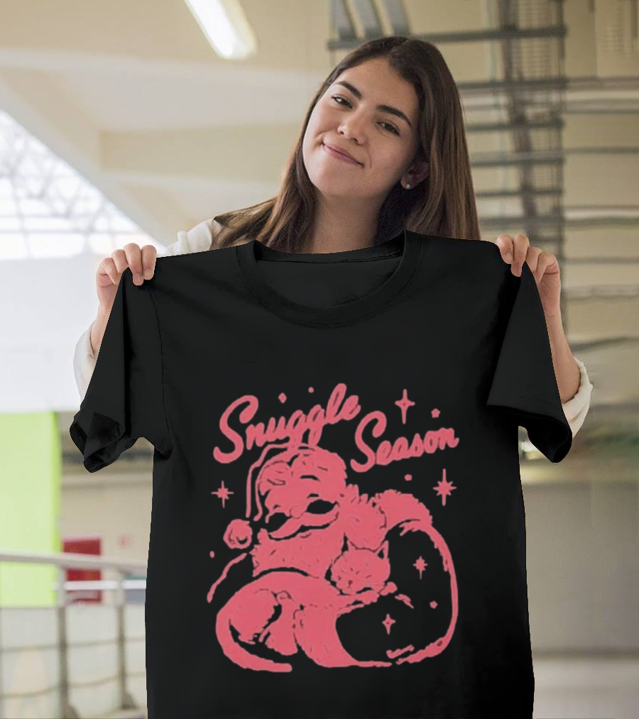 Snuggle Season Santa Claus Christmas Cat T-Shirt