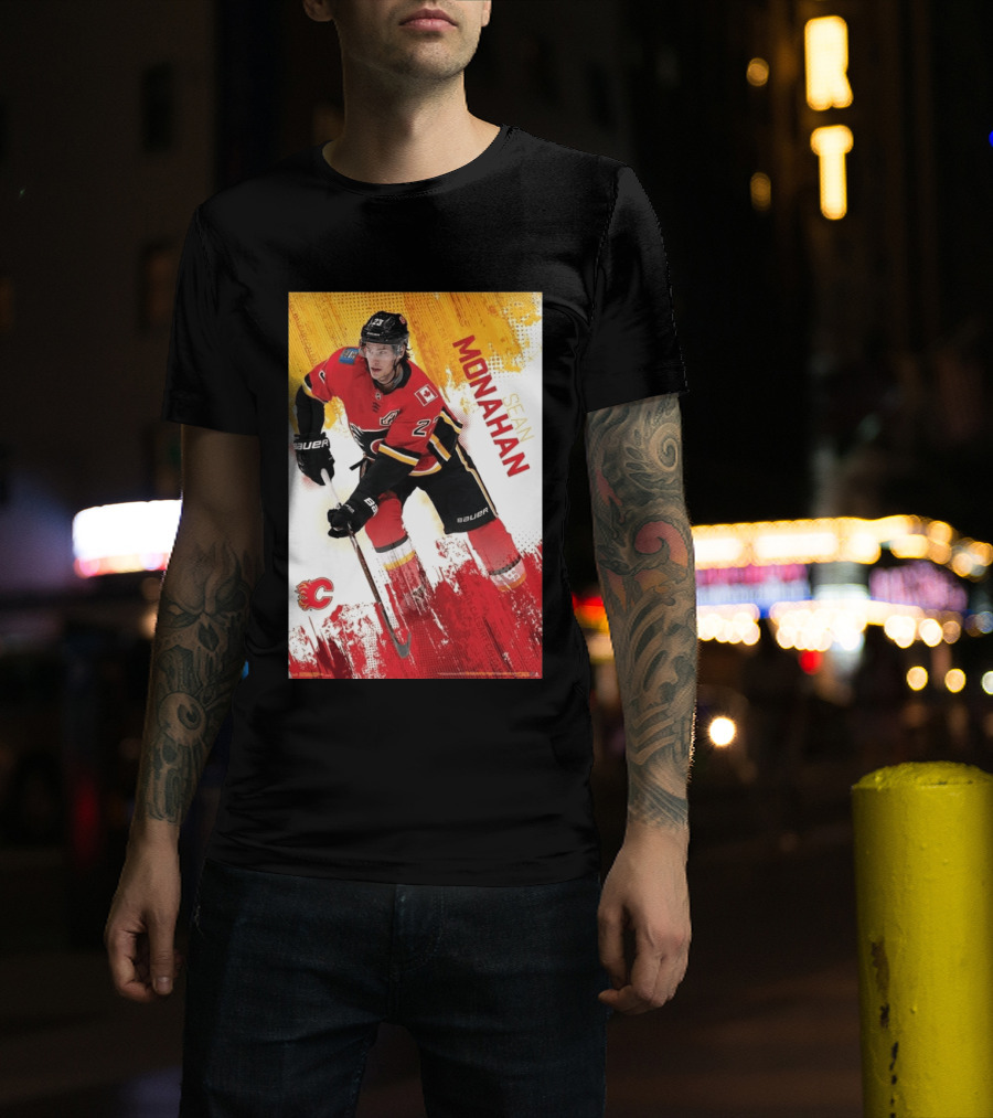 Sean Monahan Calgary Flames NHL Hockey Action T-Shirt