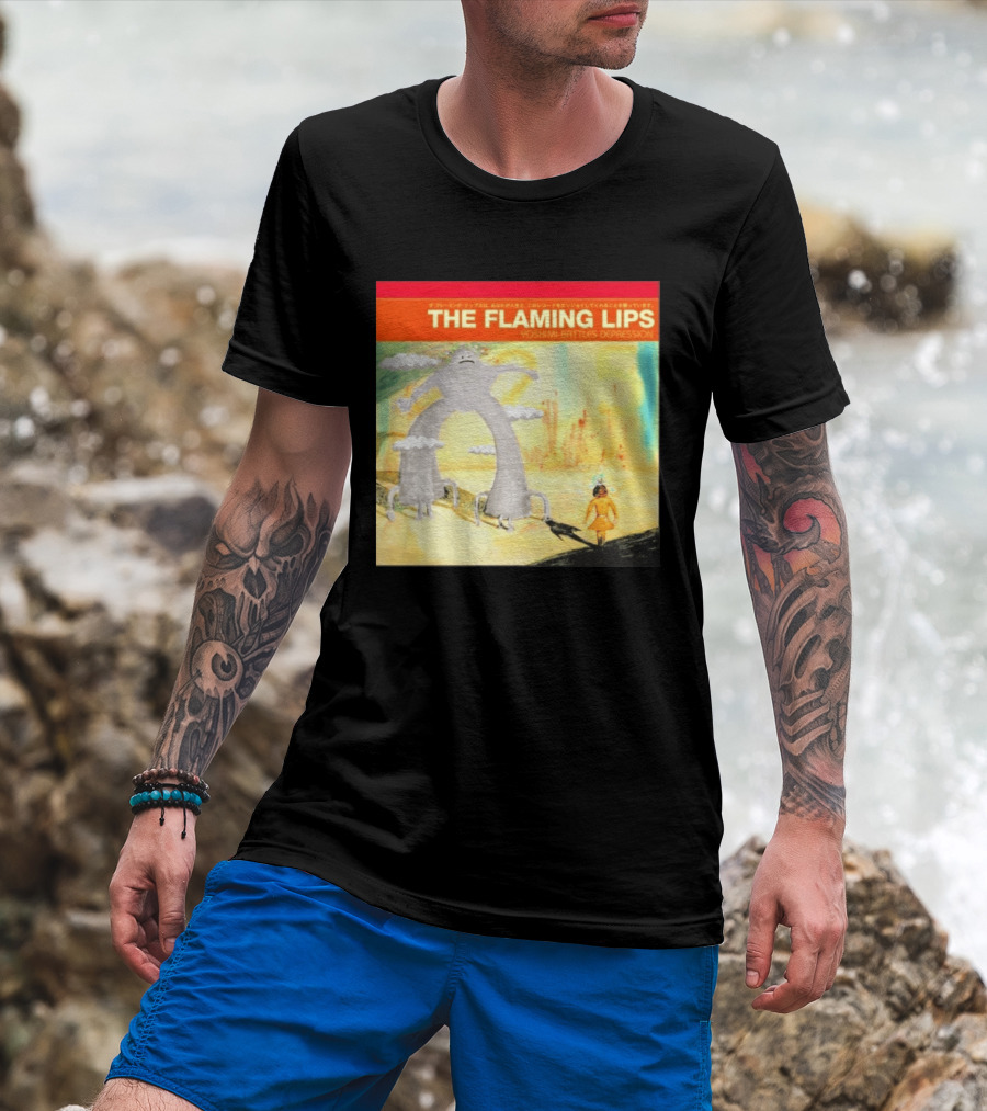The Flaming Lips Yoshimi Battles Depression Mystery Creature And Girl In Fantasy World T-Shirt