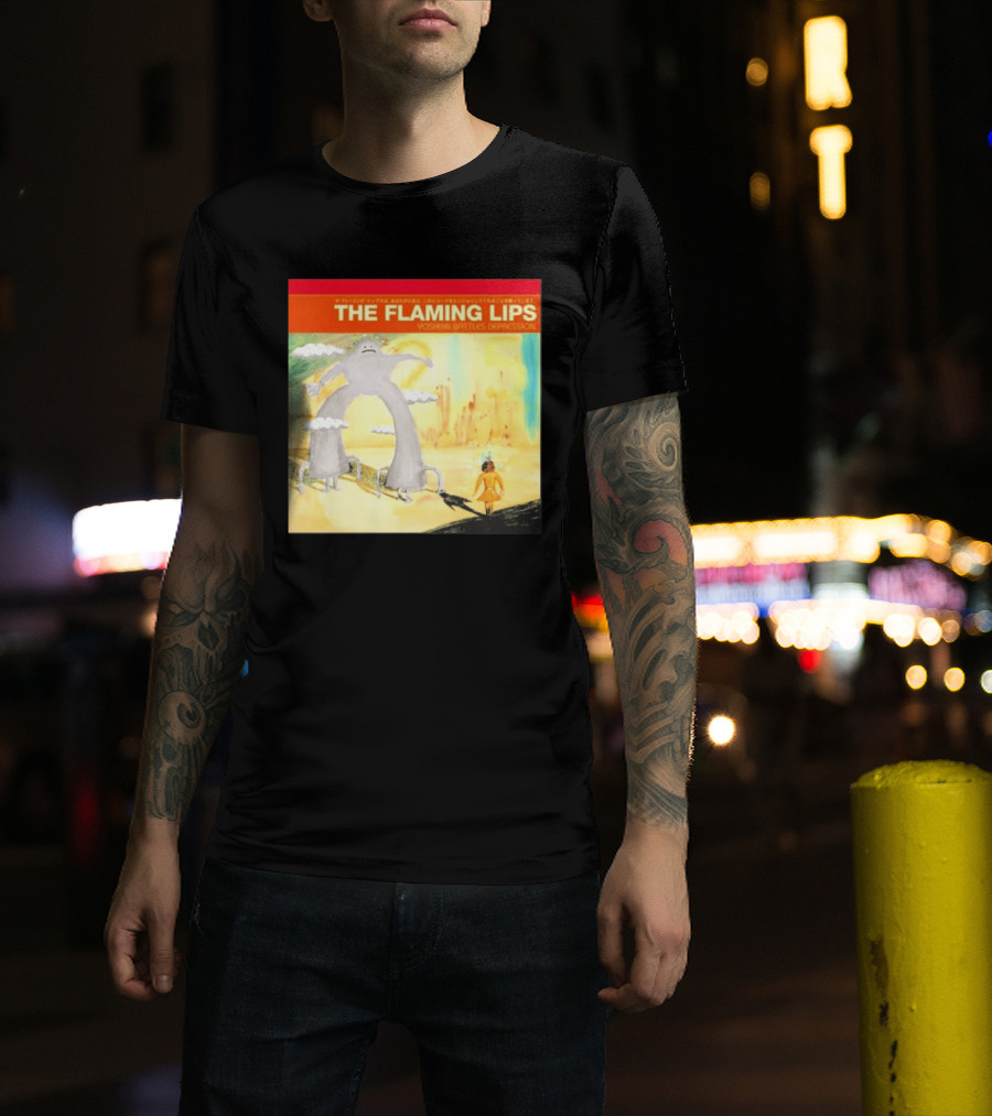 The Flaming Lips Yoshimi Battles Depression Mystery Creature And Girl In Fantasy World T-Shirt