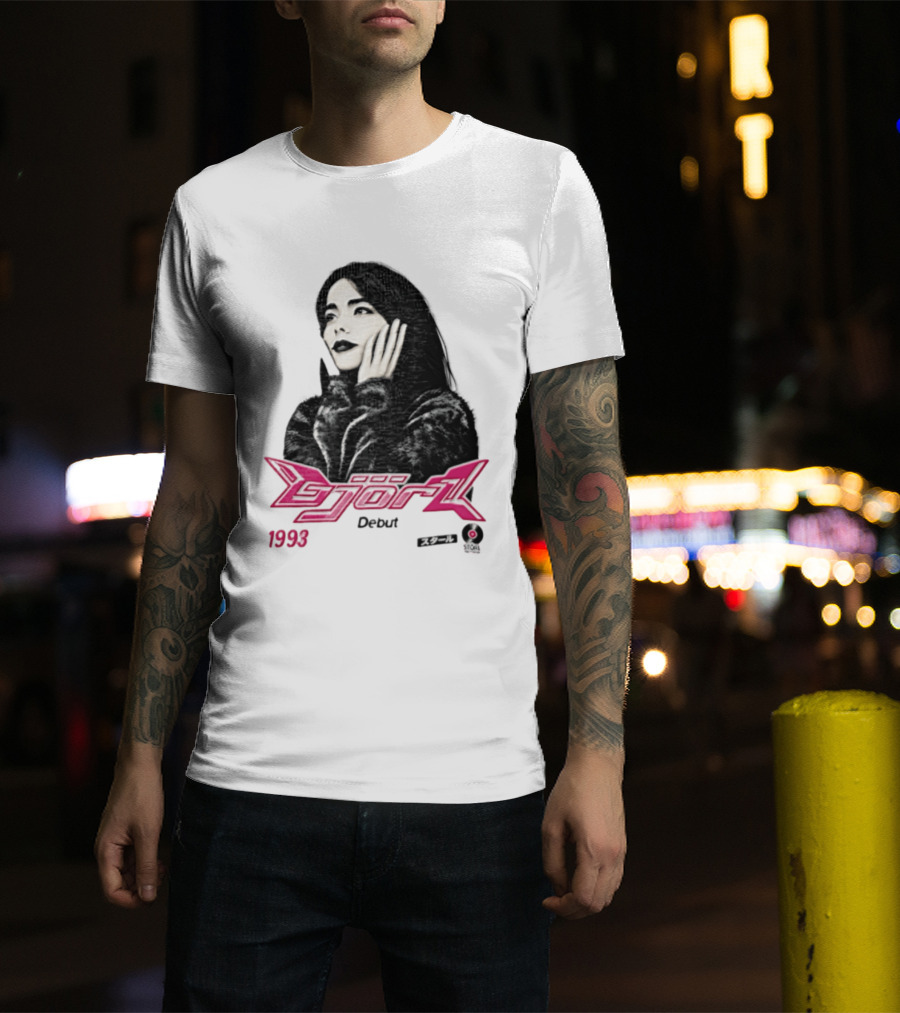 Bjork Debut 1993 Woman Hands On Face Pink T-Shirt