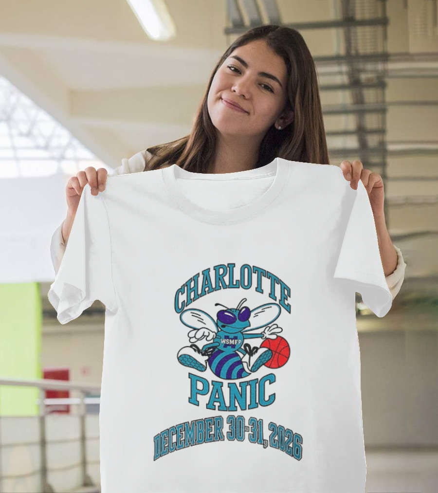 Charlotte Panic December 30 31 2026 Hornet Dribbling Basketball Cartoon T-Shirt