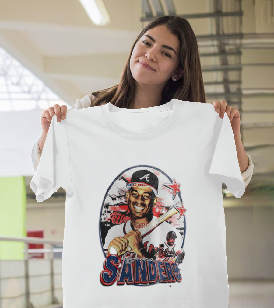 Deion Sanders Atlanta Braves MLB Stars Baseball Sports Memorabilia T-Shirt
