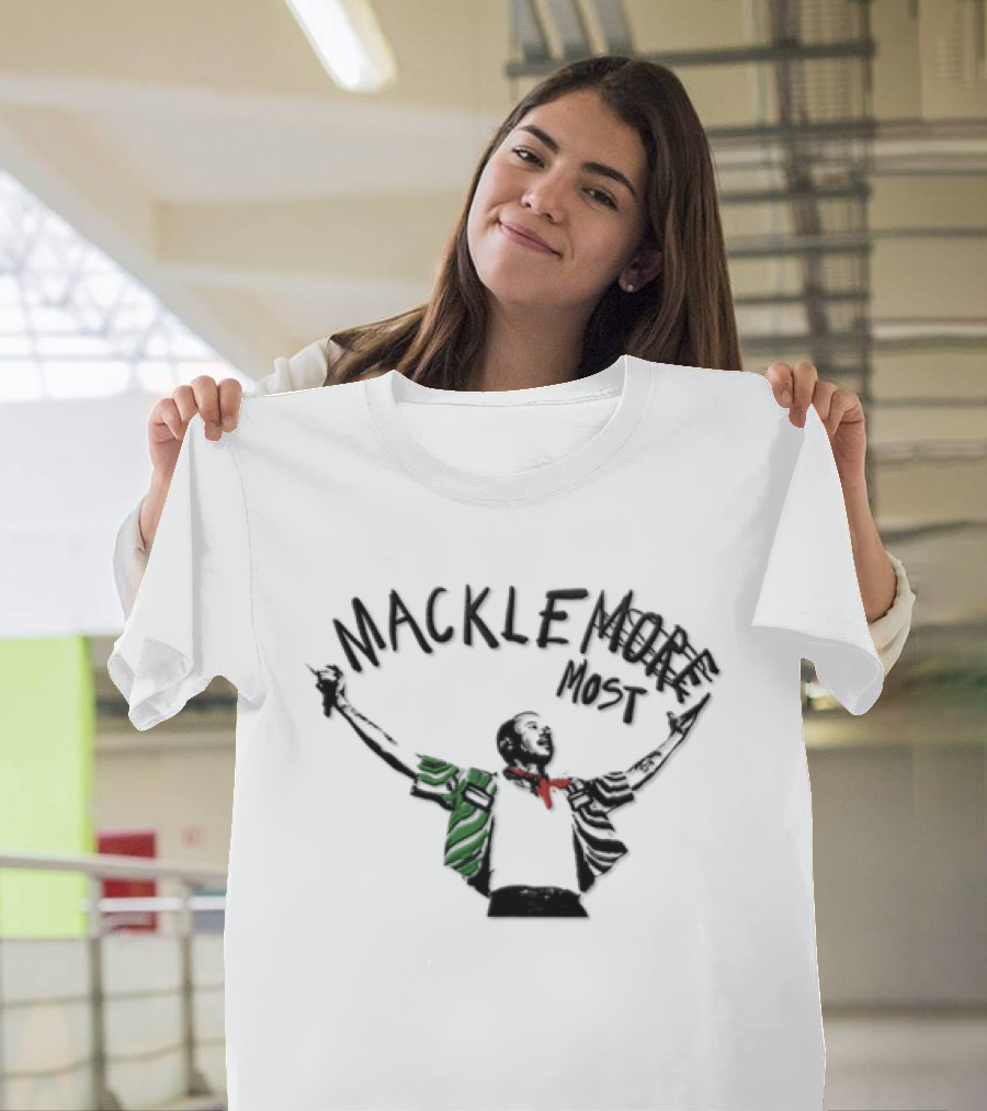 Macklemore Most Man Arms Raised Holding Microphone T-Shirt
