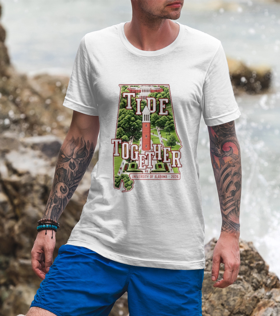University Of Alabama 2026 Tide Together Alabama Map T-Shirt
