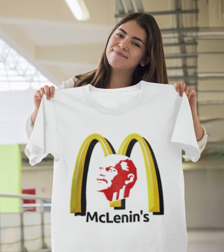 Vladimir Lenin Red Face McLenin's Yellow Arches T-Shirt