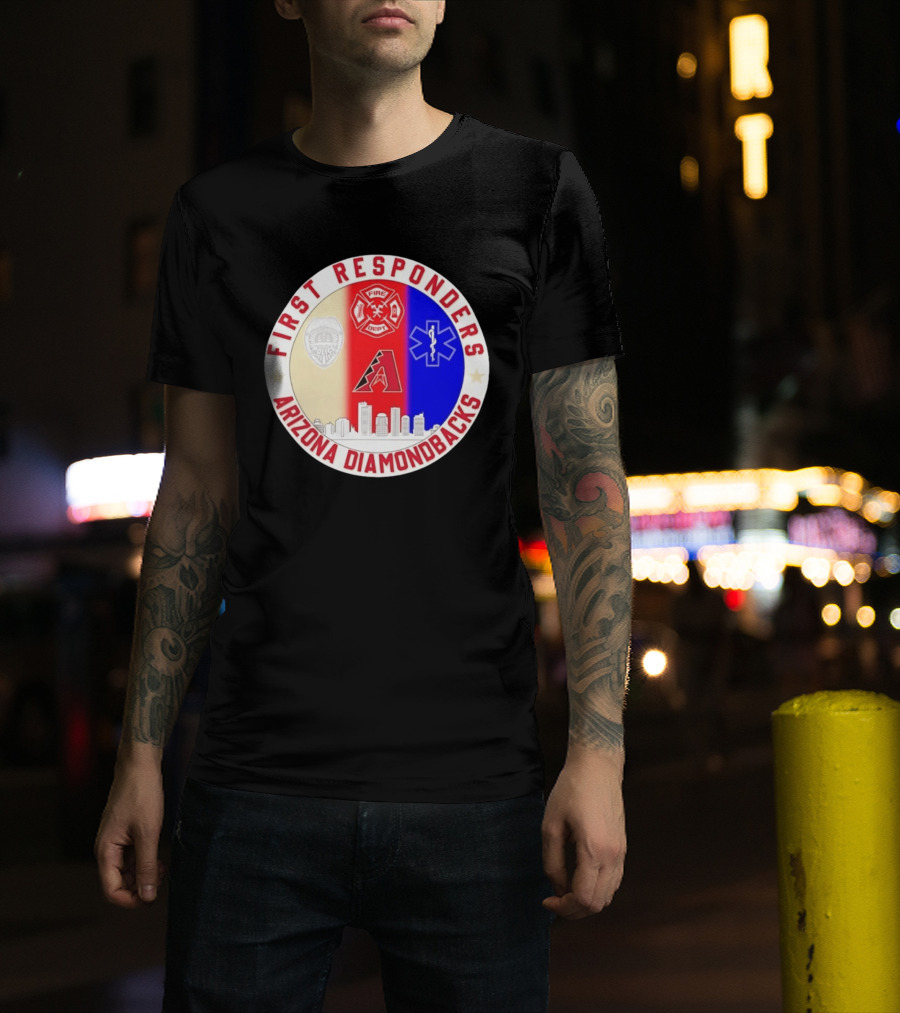 Arizona Diamondbacks First Responders Police Fire Dept EMT Appreciation T-Shirt