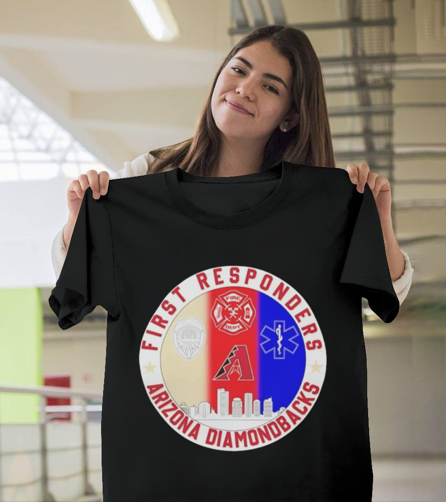 Arizona Diamondbacks First Responders Police Fire Dept EMT Appreciation T-Shirt