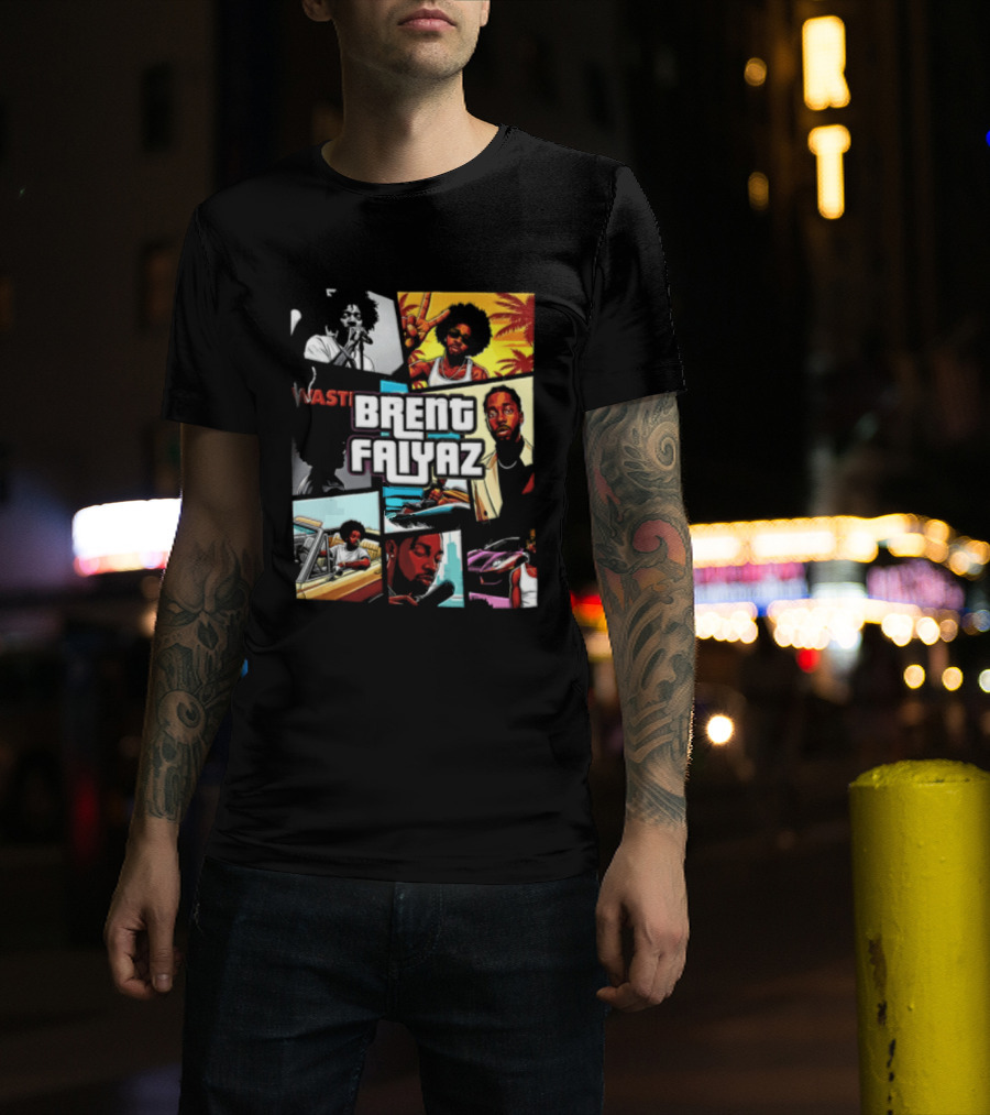 Brent Faiyaz Wasteland Multiple Panels Singer Lifestyle Retro Beach Vibe T-Shirt