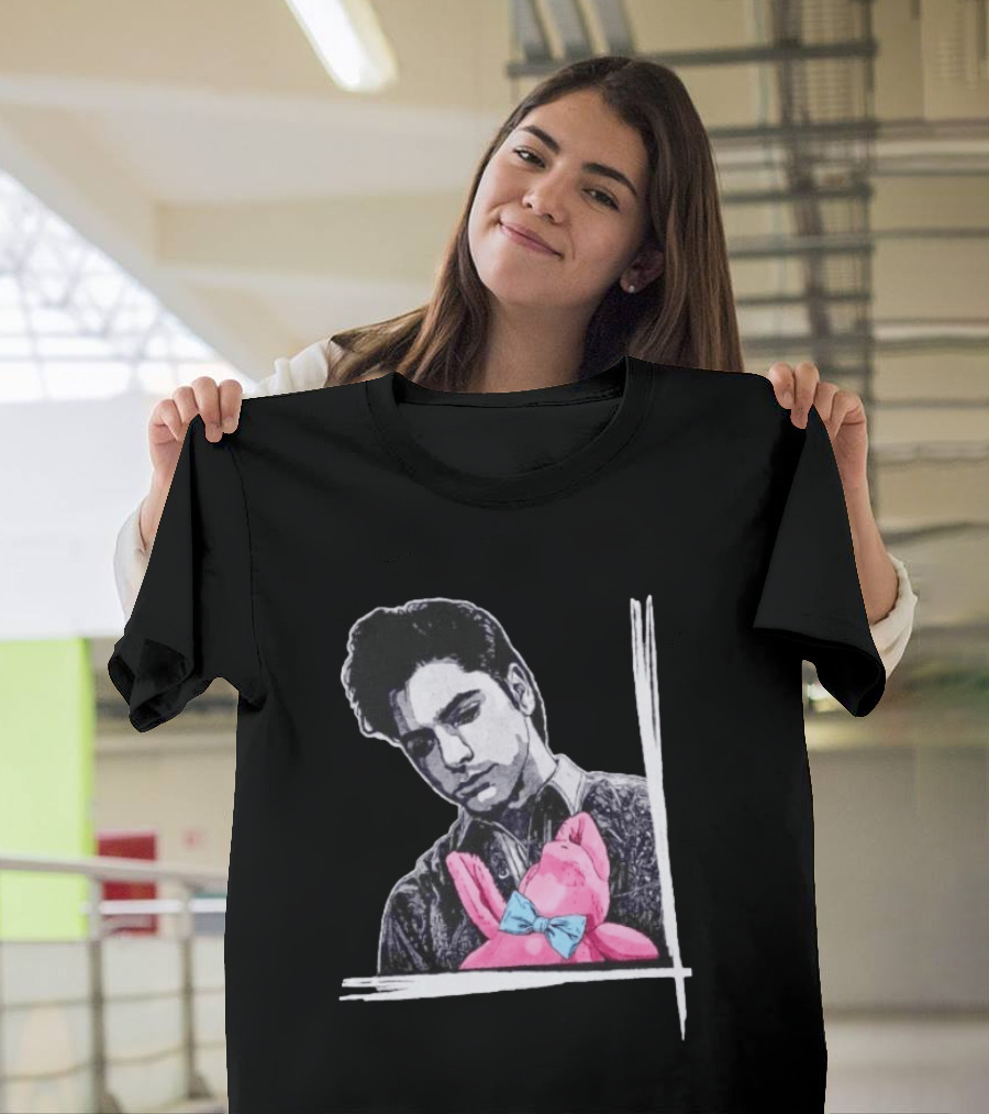 John Stamos Uncle Jesse Pink Bunny With Blue Bow Tie T-Shirt