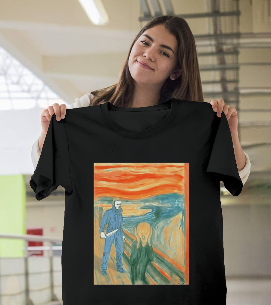 Michael Myers Meets The Scream Edvard Munch Mashup T-Shirt