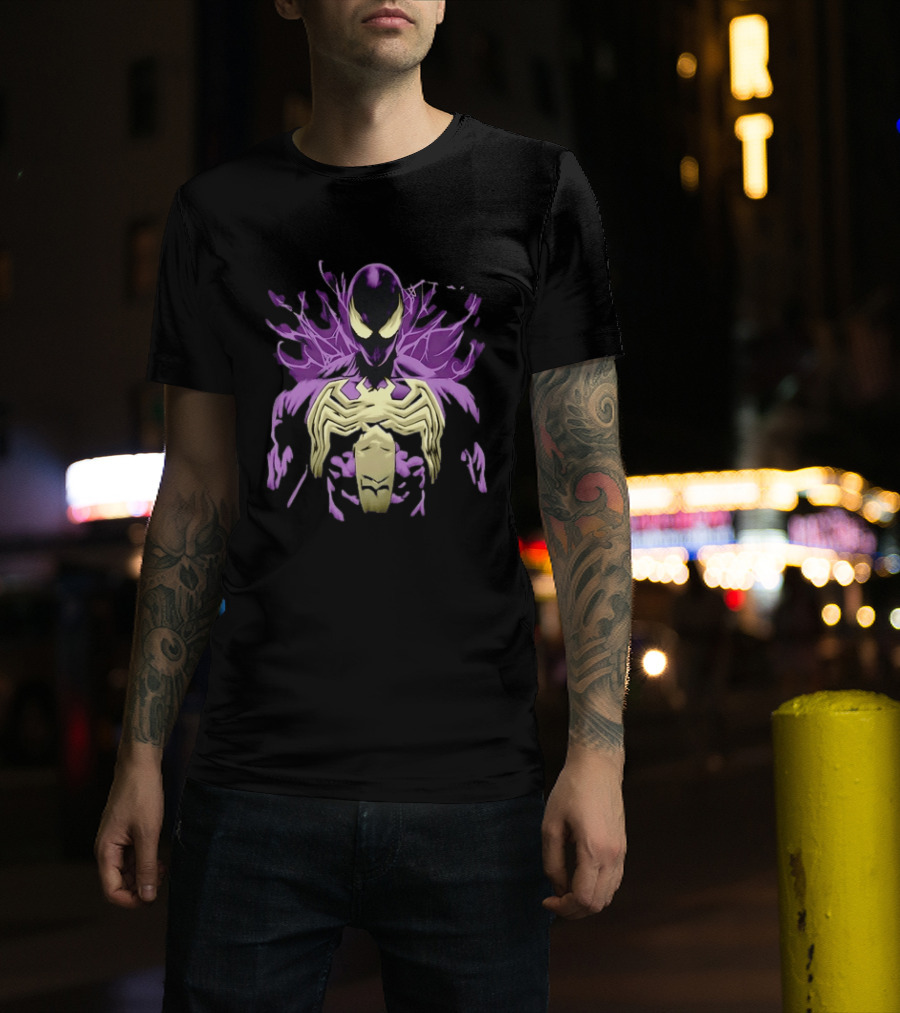 Venom Marvel Symbiote Spider Man Purple Black White T-Shirt