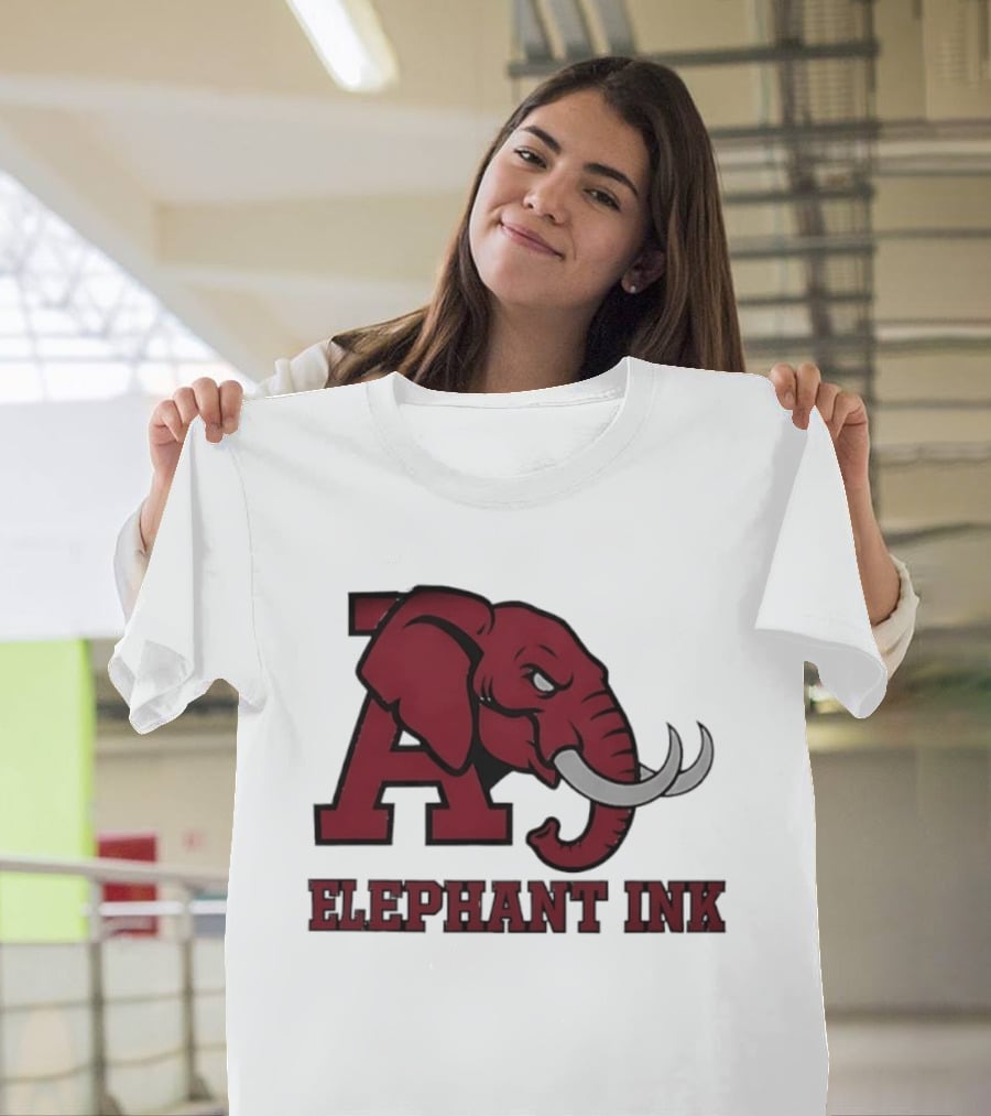 Alabama Crimson Tide Elephant Ink College Football T-Shirt