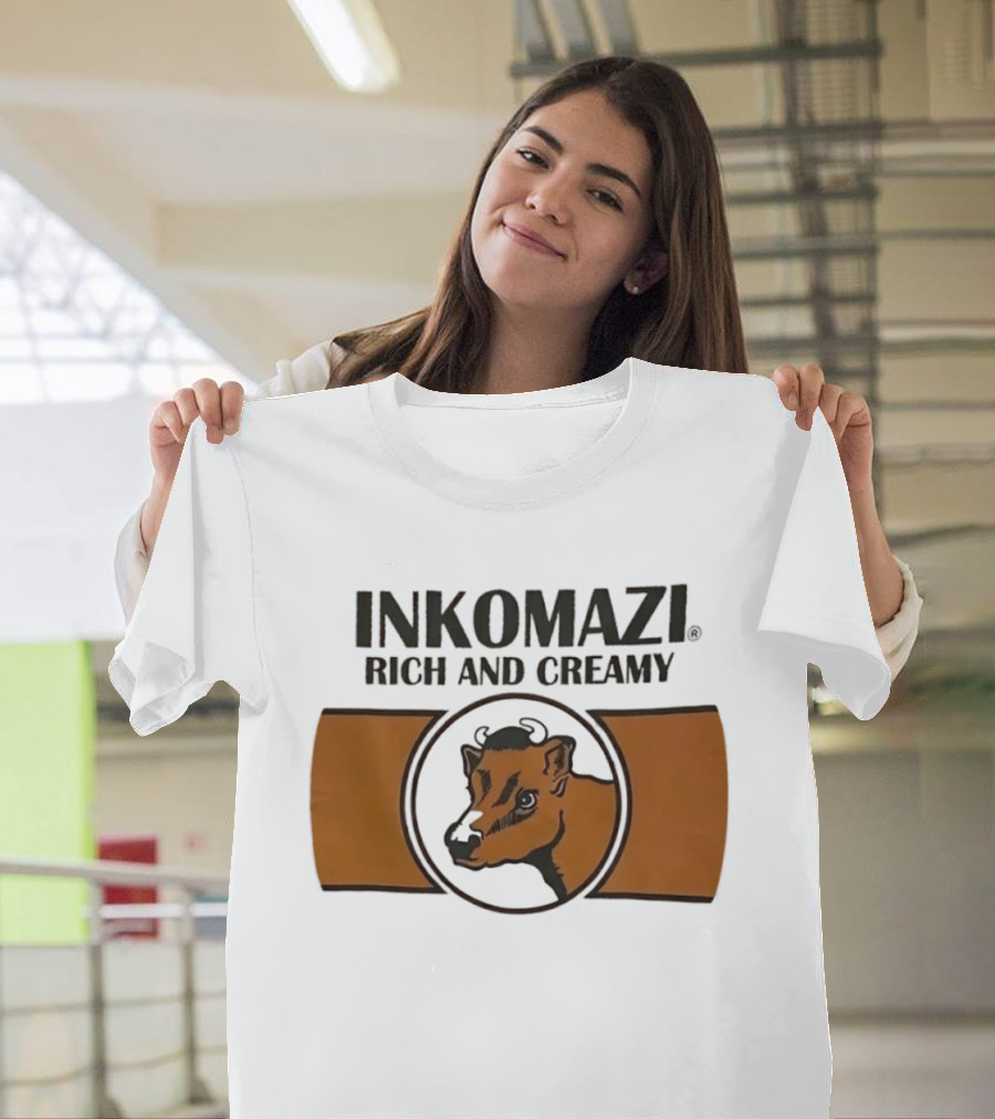 INKOMAZI Rich And Creamy Cow Dairy Iconic Branding T-Shirt