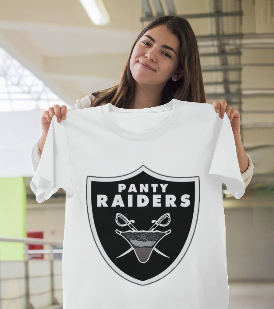 Las Vegas Panty Raiders Shield Swords And Underwear Crest T-Shirt