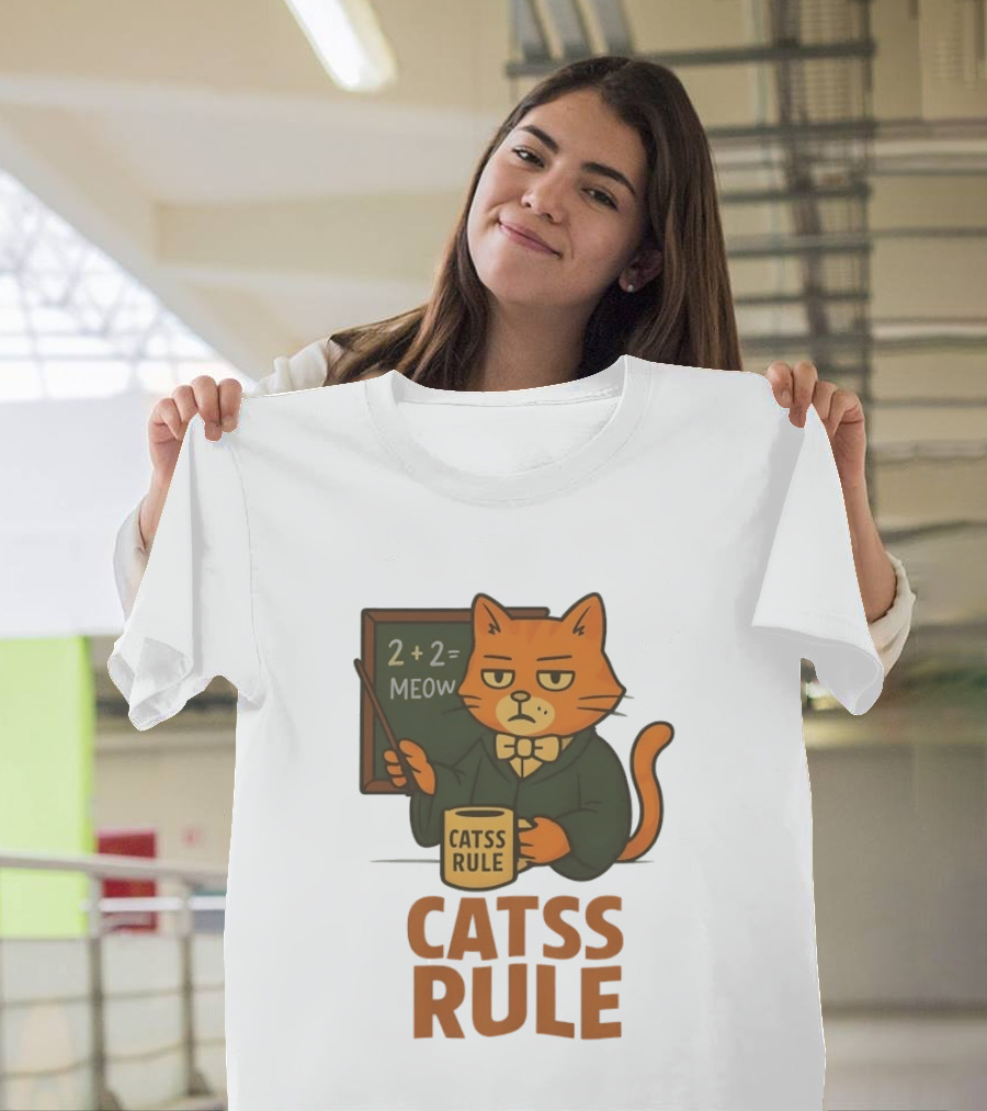 Catss Rule Teacher 2+2 Equals Meow Coffee T-Shirt