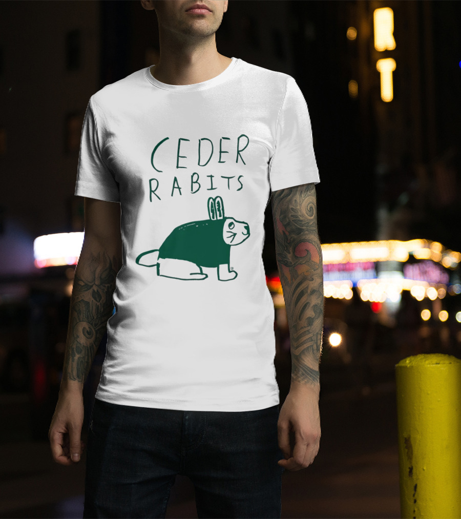 Ceder Rabits Hand Drawn Rabbit Bunny Sketch T-Shirt