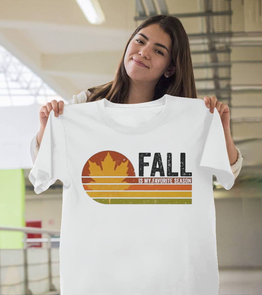 Distressed Fall Is My Favorite Season Maple Leaf T-Shirt