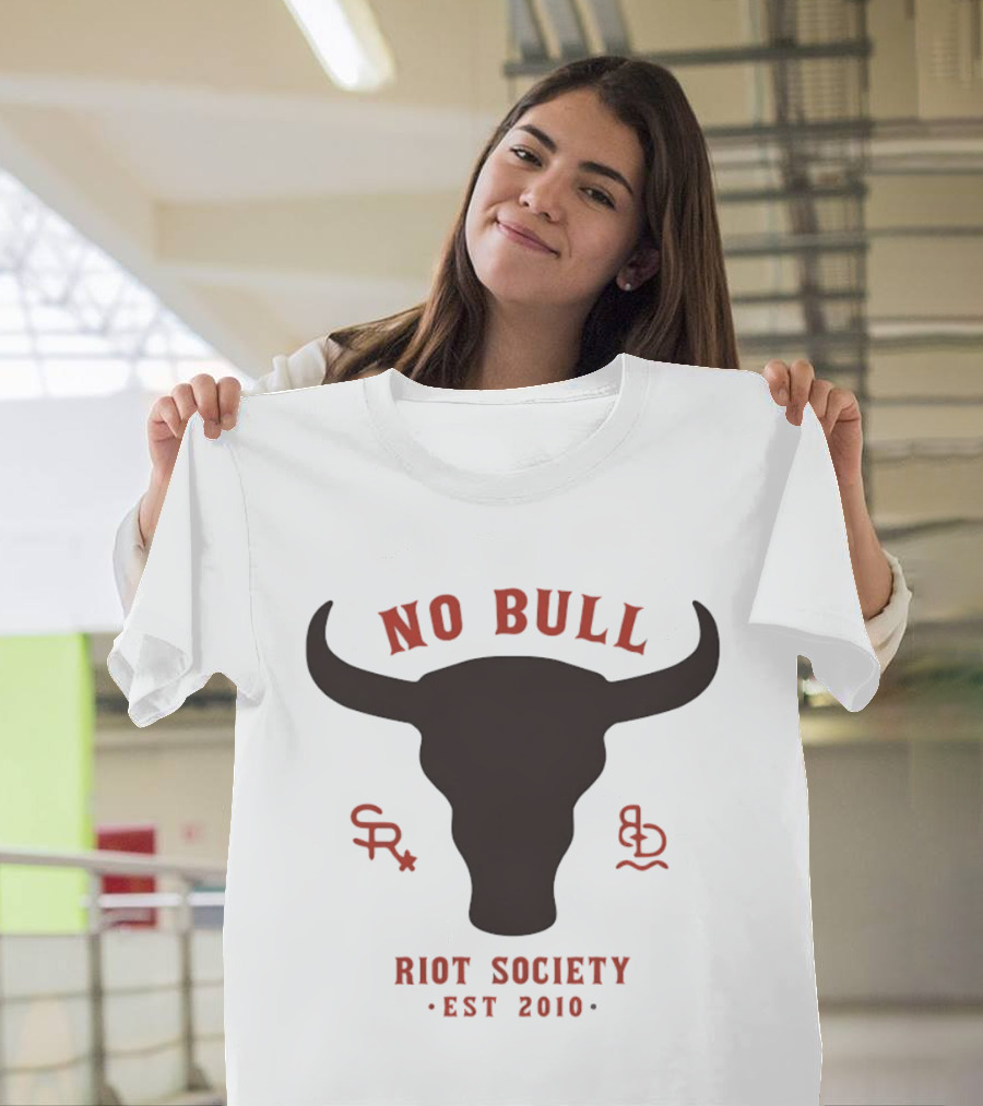 No Bull Riot Society Est 2010 Western Streetwear Bull Head Western T-Shirt