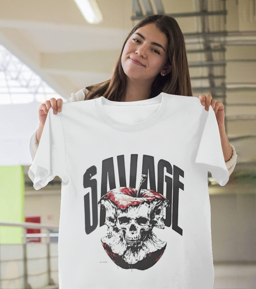 Savage Skull Apple Gothic Edgy T-Shirt