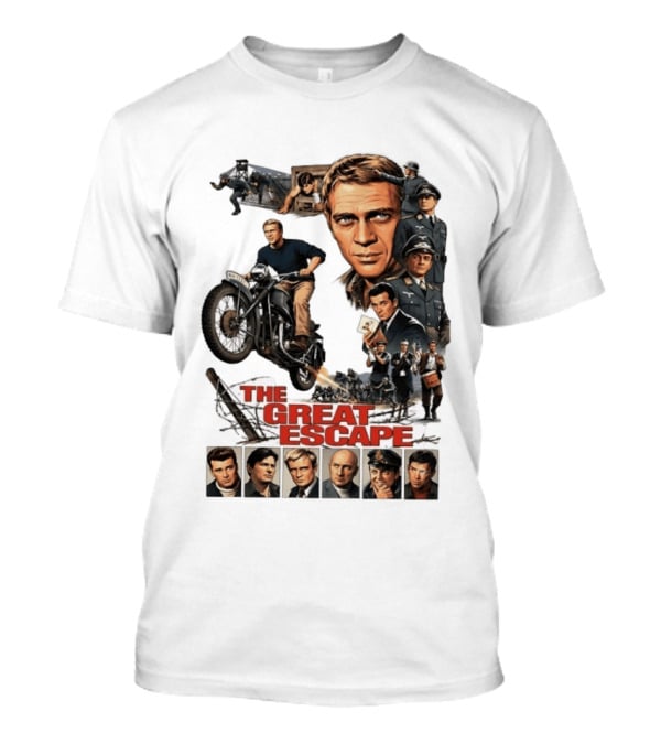 The Great Escape Classic Cinema Movie Steve McQueen 60s War Film T-Shirt