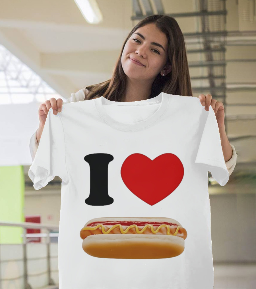 I Love Hot Dogs Summer Grilling Food T-Shirt