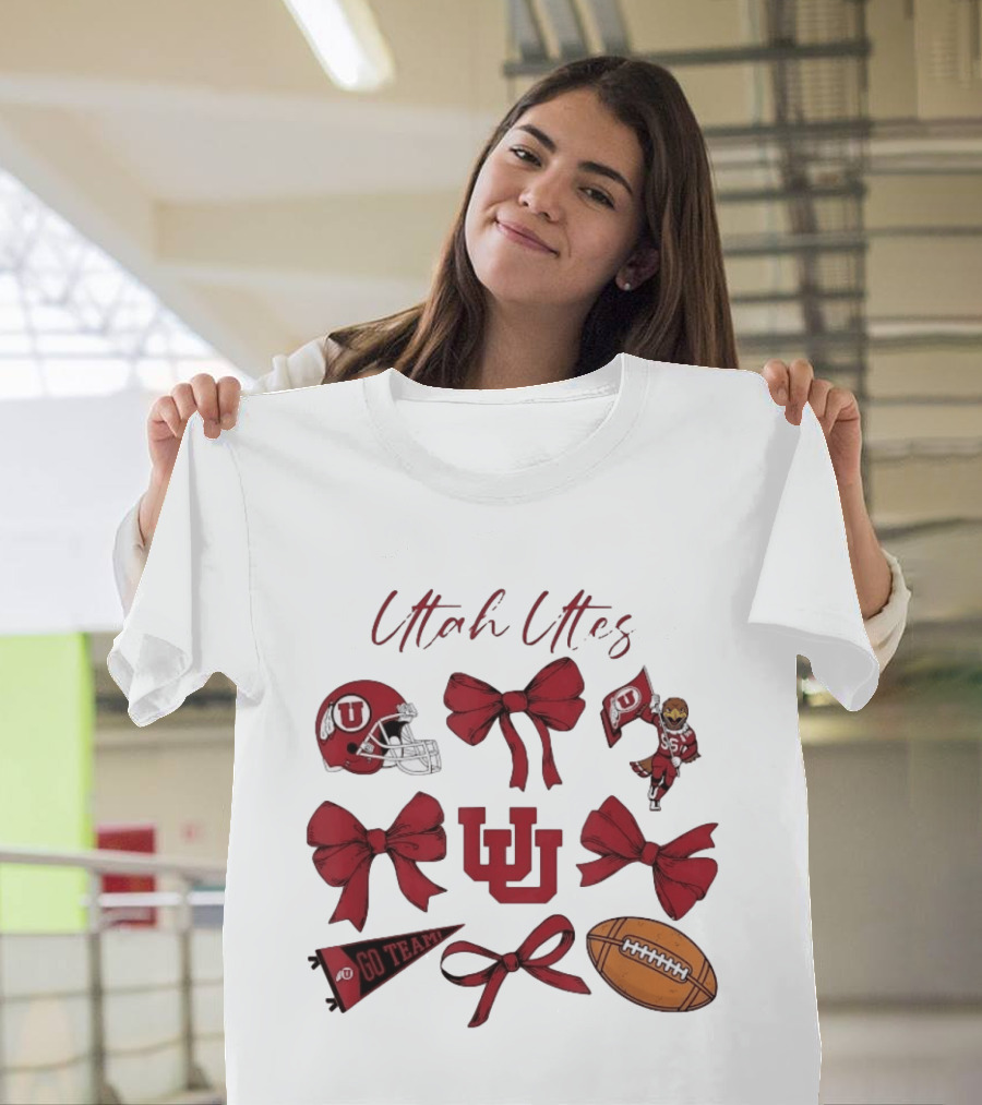 Utah Utes Football Game Day Bows Swoop Go Team T-Shirt