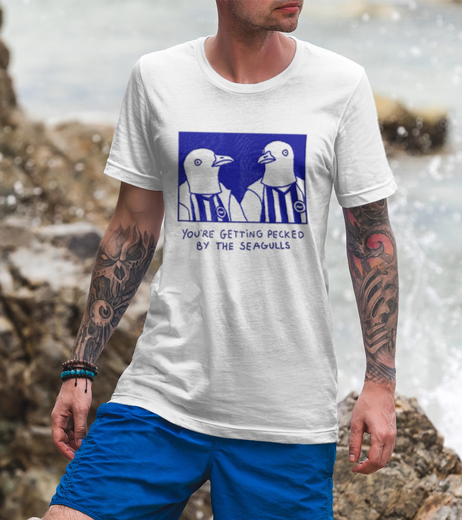 You're Getting Pecked By The Seagulls Striped Seagull T-Shirt