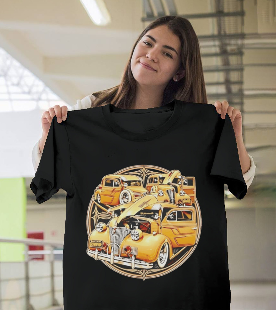 Brown Pride Lowrider Classic Cars Vintage Custom Car Art Deco T-Shirt