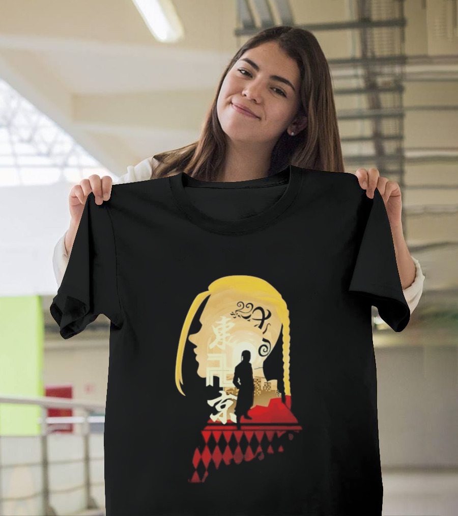 Ken Ryuguji Tokyo Revengers Draken Silhouette Art Japan Cityscape Hair T-Shirt