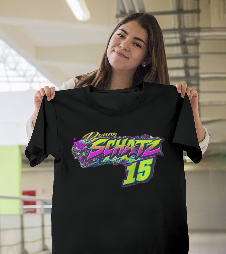 Donny Schatz 15 Vibrant Racing Skull World Of Outlaws Sprint Cars T-Shirt
