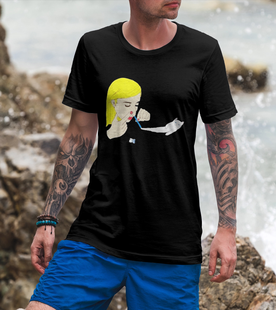 Ripndip Nermal Snorting Cat Blonde Girl Streetwear T-Shirt