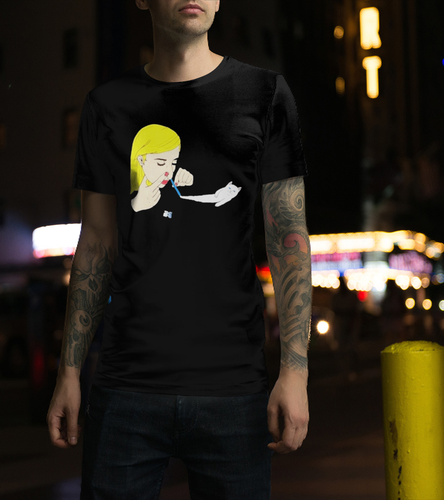 Ripndip Nermal Snorting Cat Blonde Girl Streetwear T-Shirt