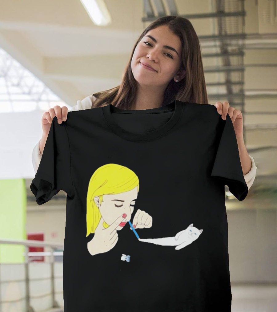 Ripndip Nermal Snorting Cat Blonde Girl Streetwear T-Shirt
