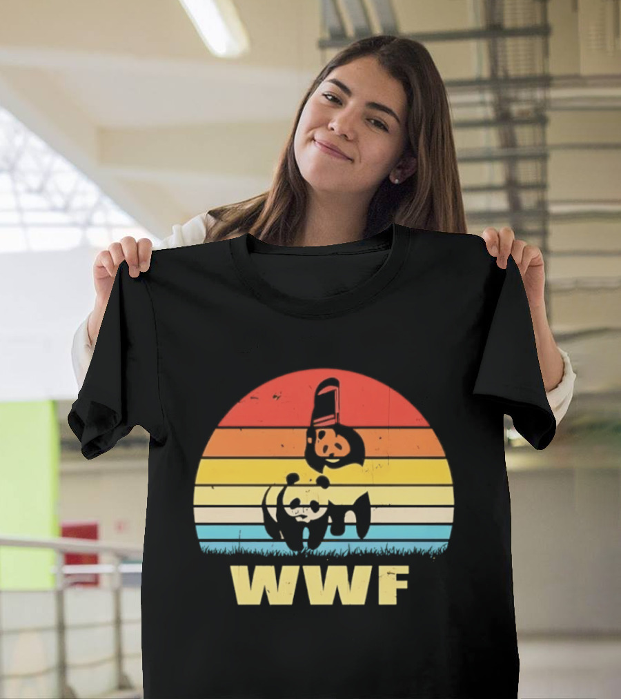 WWF Panda Retro Sunset World Wildlife Fund T-Shirt