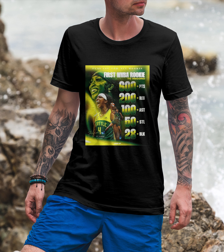 Flau'jae For All Rookie First WNBA Rookie To Record 600+ PTS 200+ REB 100+ AST 50+ STL 28+ BLK Seattle T-Shirt