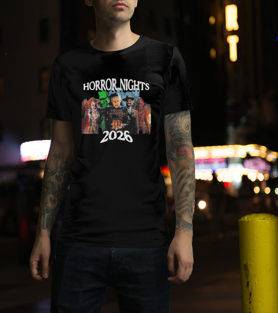 Horror Nights 2026 Haunted House Halloween Clowns Monsters Detective T-Shirt