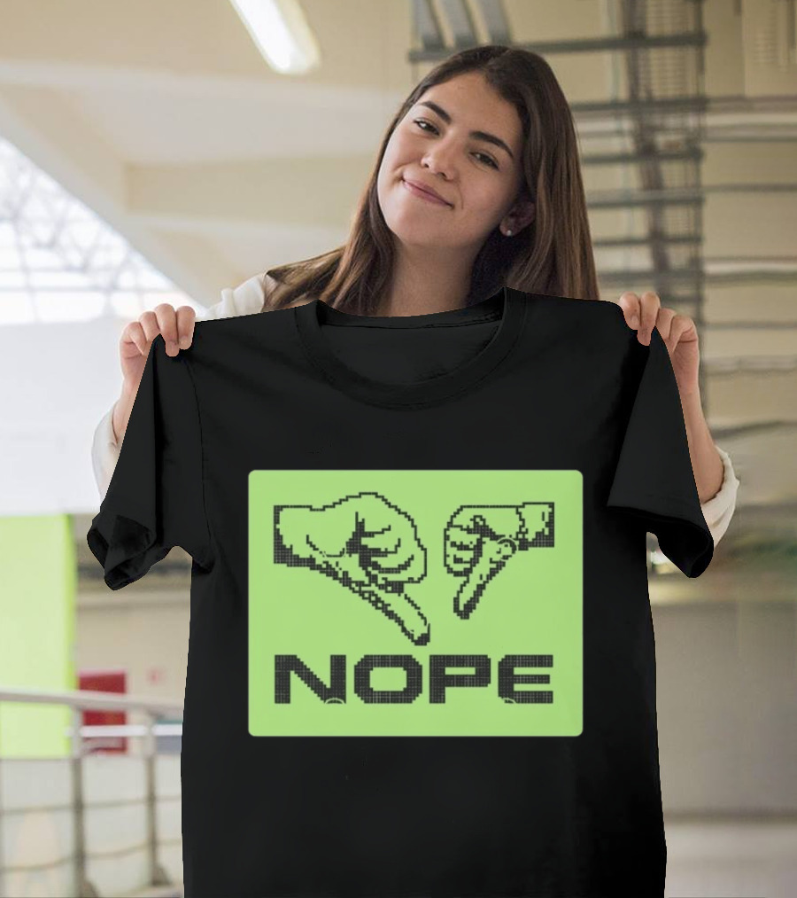 Nope Thumbs Down Pixel Art Dislike Expression T-Shirt