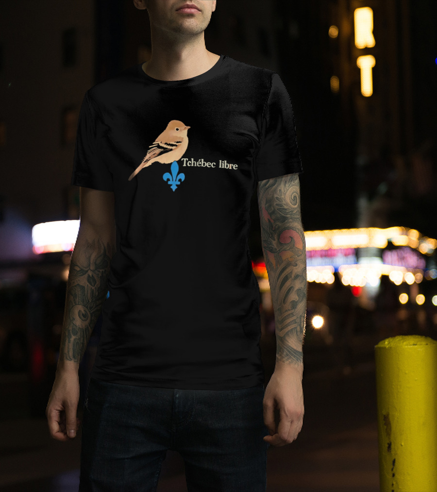 Tchébec Libre Fleur De Lis Quebec Bird T-Shirt