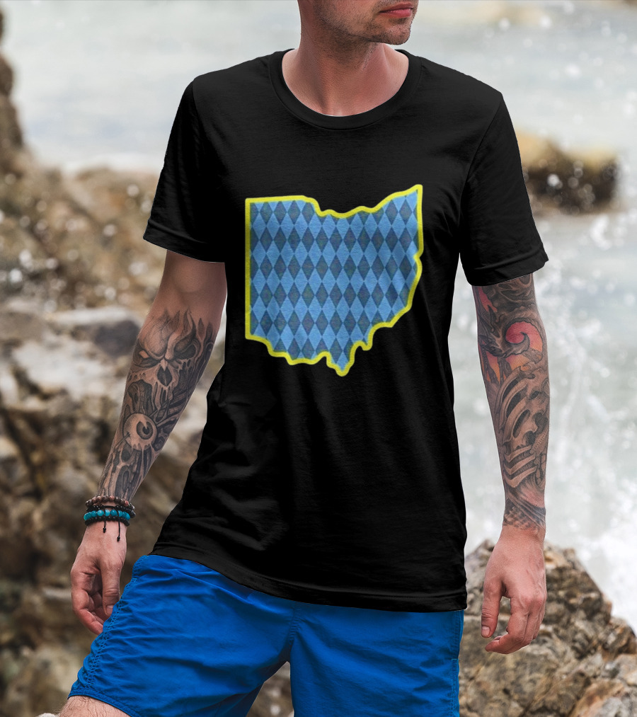 Oktoberfest Ohio Bavarian Diamond Pattern Map T-Shirt