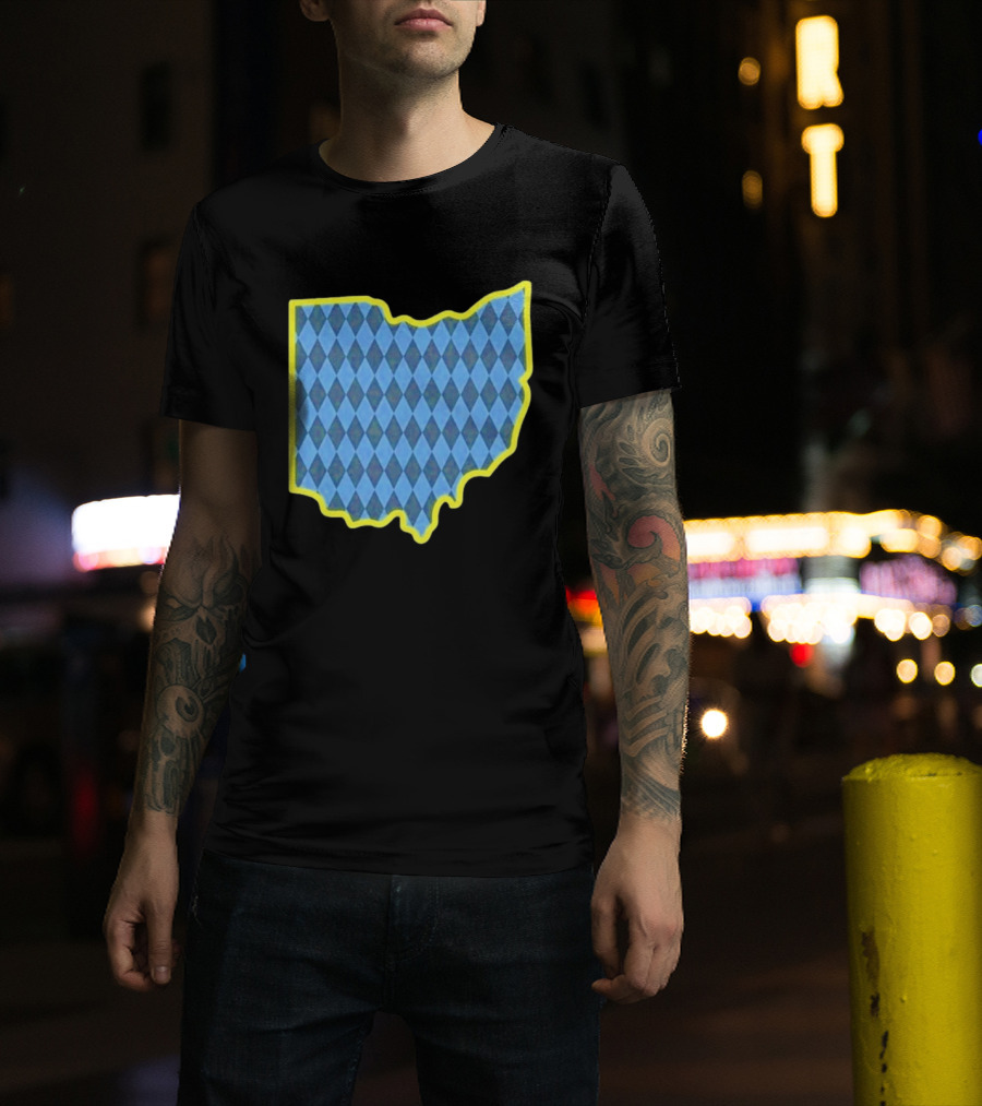 Oktoberfest Ohio Bavarian Diamond Pattern Map T-Shirt