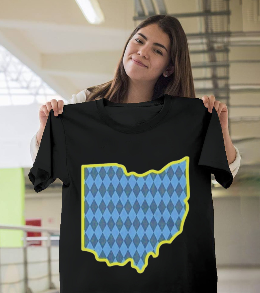 Oktoberfest Ohio Bavarian Diamond Pattern Map T-Shirt
